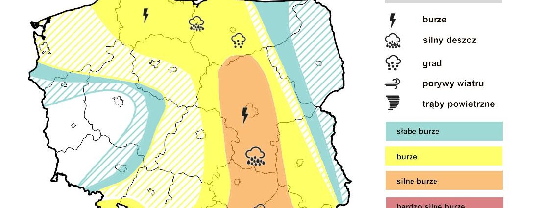 Czwartek kolejnym dniem z burzami w regionie. IMGW wydał alerty pierwszego i drugiego stopnia 1 Prognoza burzowa IMGW na czwartek, 23 maja 2024
