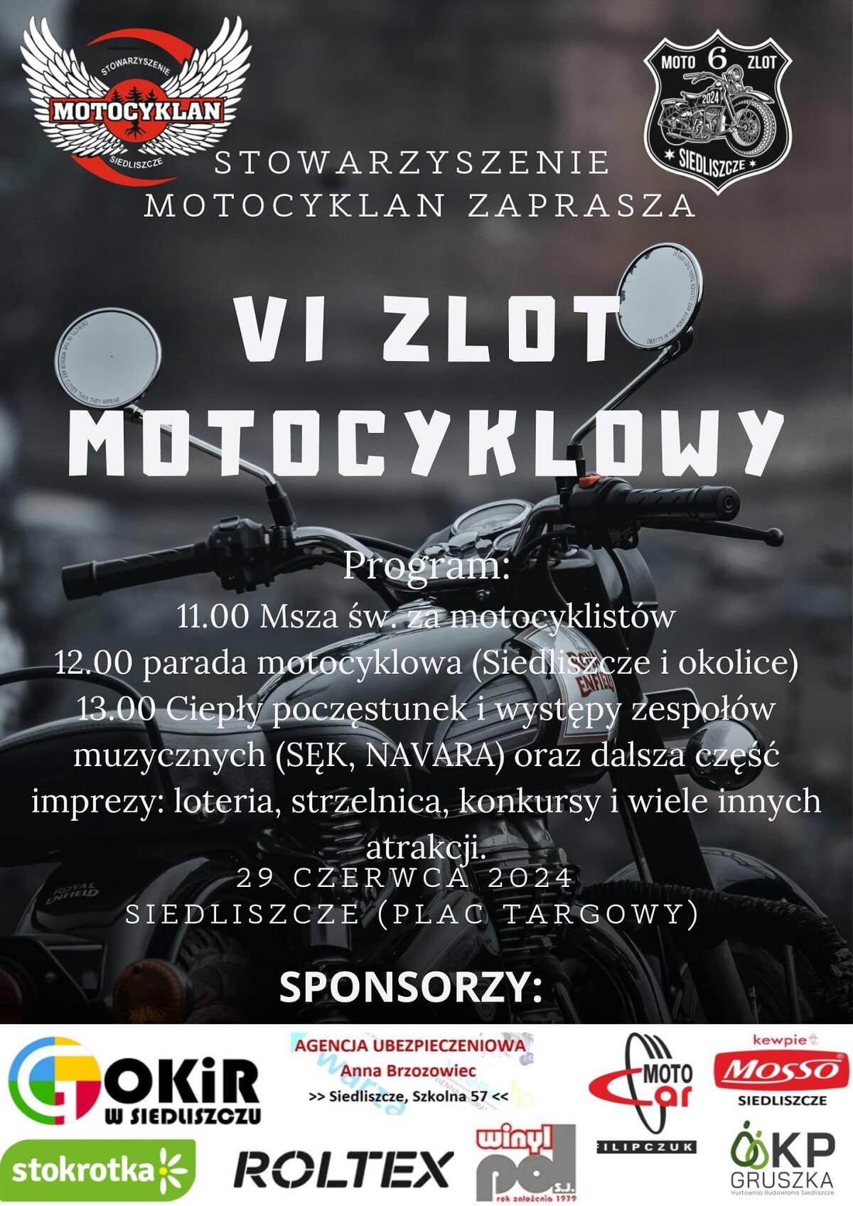 VI Zlot Motocyklowy w Siedliszczu. Wielka parada i mnóstwo atrakcji 1 Plakat VI Zlot Motocyklowy w Siedliszczu