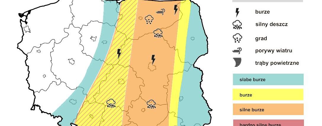 IMGW ostrzega przed gwałtownymi burzami! Noc w regionie nie będzie spokojna. Porywy wiatru do 100 km/h 1 Prognoza burzowa IMGW na noc z niedzieli na poniedziałek 30 czerwca / 1 lipca 2024