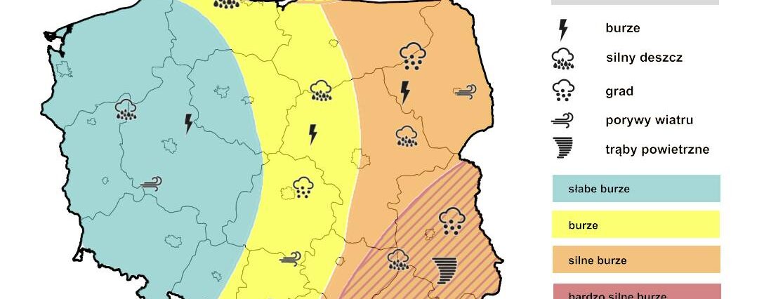 Nadciągają gwałtowne burze nad województwo lubelskie! Wydano alerty I i II stopnia, mieszkańcy dostali Alert RCB 1 Prognoza burzowa IMGW na sobotę, 22 czerwca 2024
