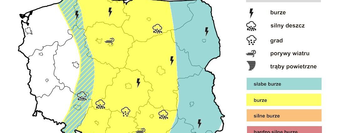 IMGW ostrzega: w nocy z poniedziałku na wtorek możliwe burze oraz intensywne opady deszczu! 1 Prognoza burzowa IMGW na noc z poniedziałku na wtorek 22/23 lipca 2024
