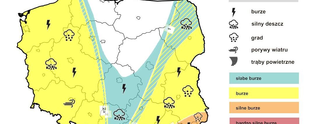 Kolejne ostrzeżenia meteo przed burzami z gradem. Po południu może zrobić się niebezpiecznie! 1 Prognoza burzowa IMGW na poniedziałek, 1 lipca 2024