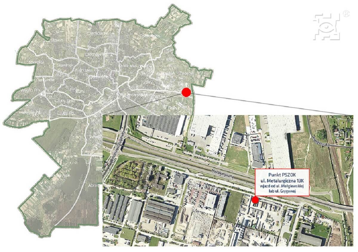 Nowe zasady zbiórki odpadów niebezpiecznych w PSZOK Lublin. Co trzeba wiedzieć? 2 Mapa PSZOK Lublin
