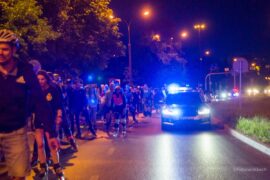 nightskating lublin nocny przejazd rolkarzy ulicami miasta