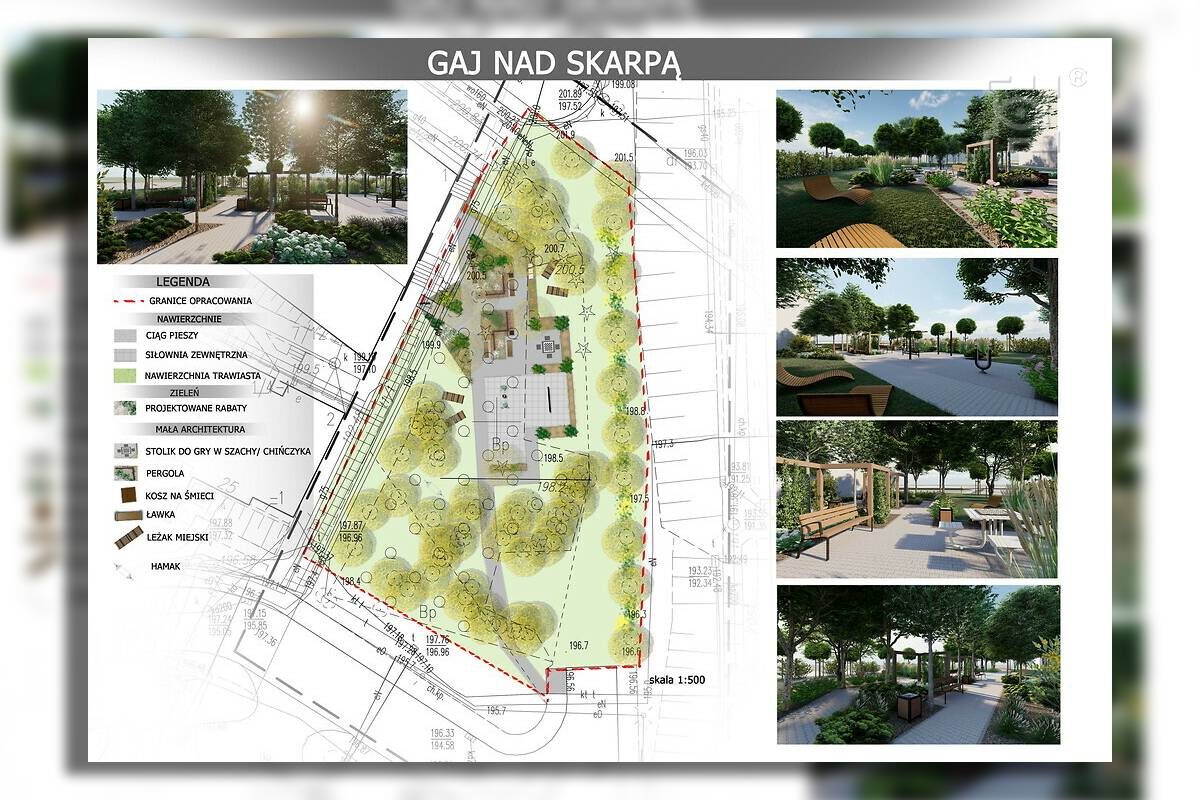 Lublin wzbogaca się o dwa nowe miejsca relaksu – „Skwer marzeń” i „Gaj nad skarpą”. Zobacz wizualizacje 1 Wizualizacje Gaj nad skarpą 1
