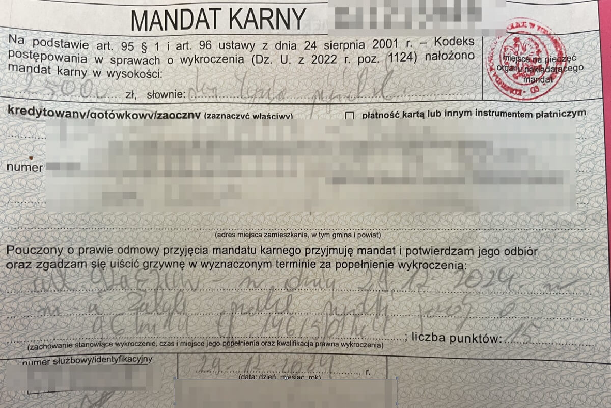 Mandaty za prędkość