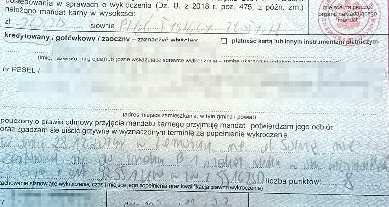Mandat za wjazd na starówkę w Zamościu