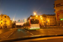 autobus linii nr 55 jadacy objazdem przez ul moscickiego