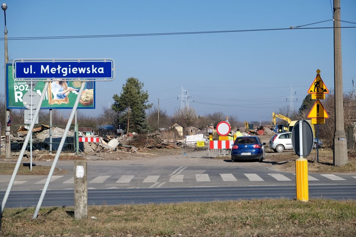 Wyburzone ogródki działkowe przy ul. Mełgiewskiej w Lublinie