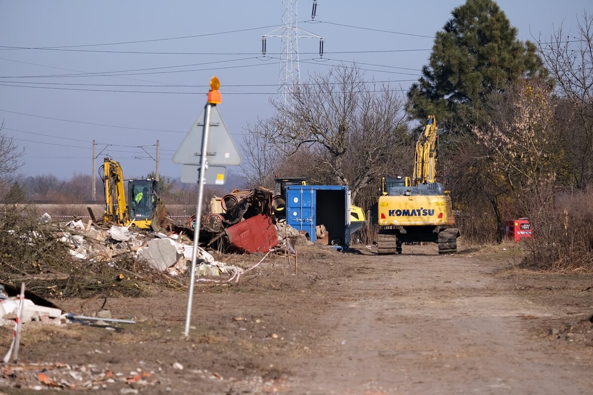Wyburzone ogródki działkowe przy ul. Mełgiewskiej w Lublinie