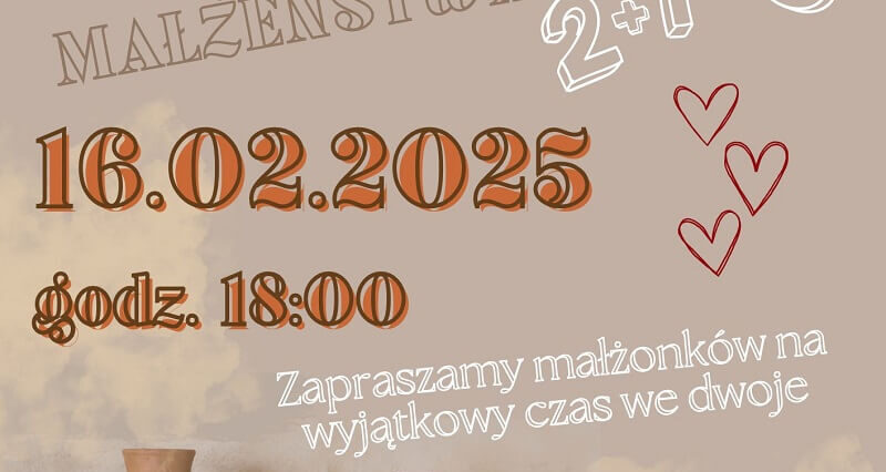 Randka małżeńska w Lublinie – wyjątkowy wieczór dla par. Śpiesz się, liczba miejsc ograniczona 1 Plakat wydarzenia Randka Małżeńska