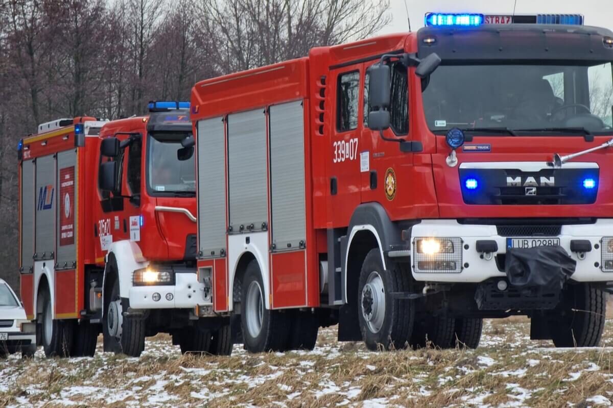 Interwencja straży pożarnej w Ryczymdole