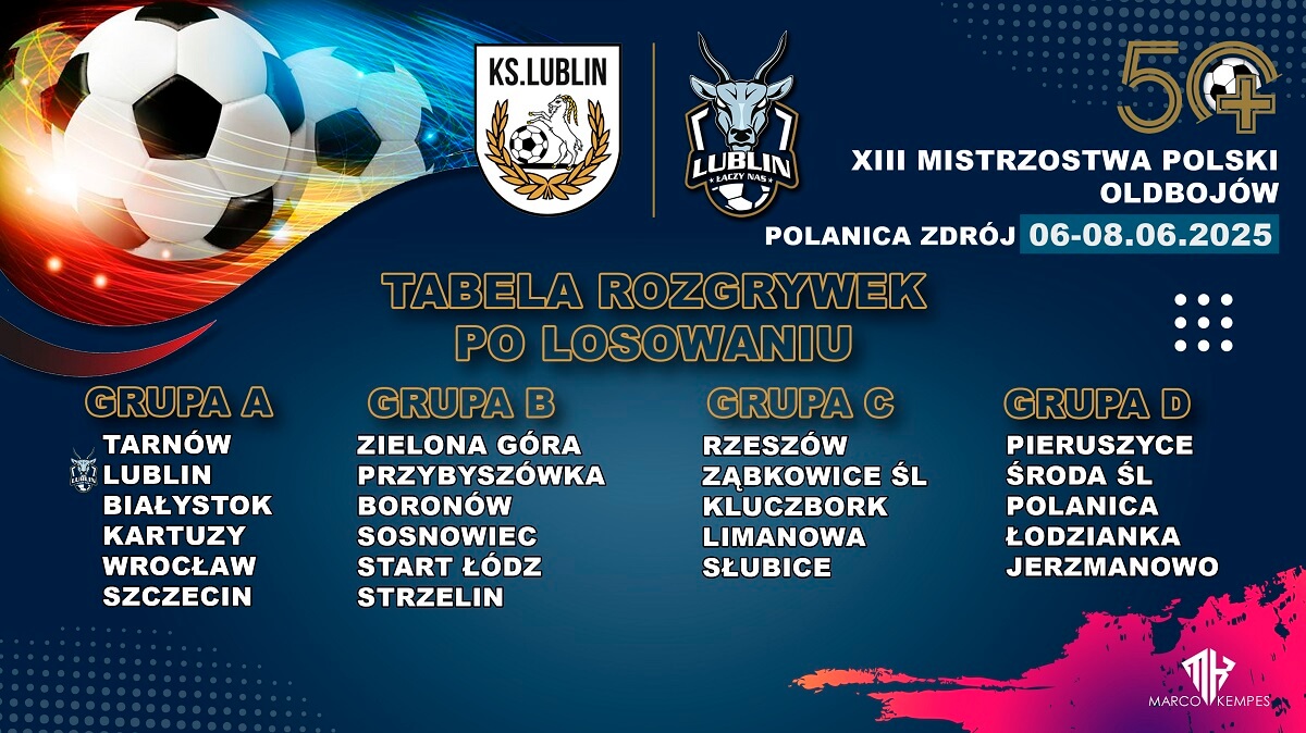 Oldboye z Lublina gotowi do walki o mistrzostwo Polski 50+! 3 Tabela po losowaniu
