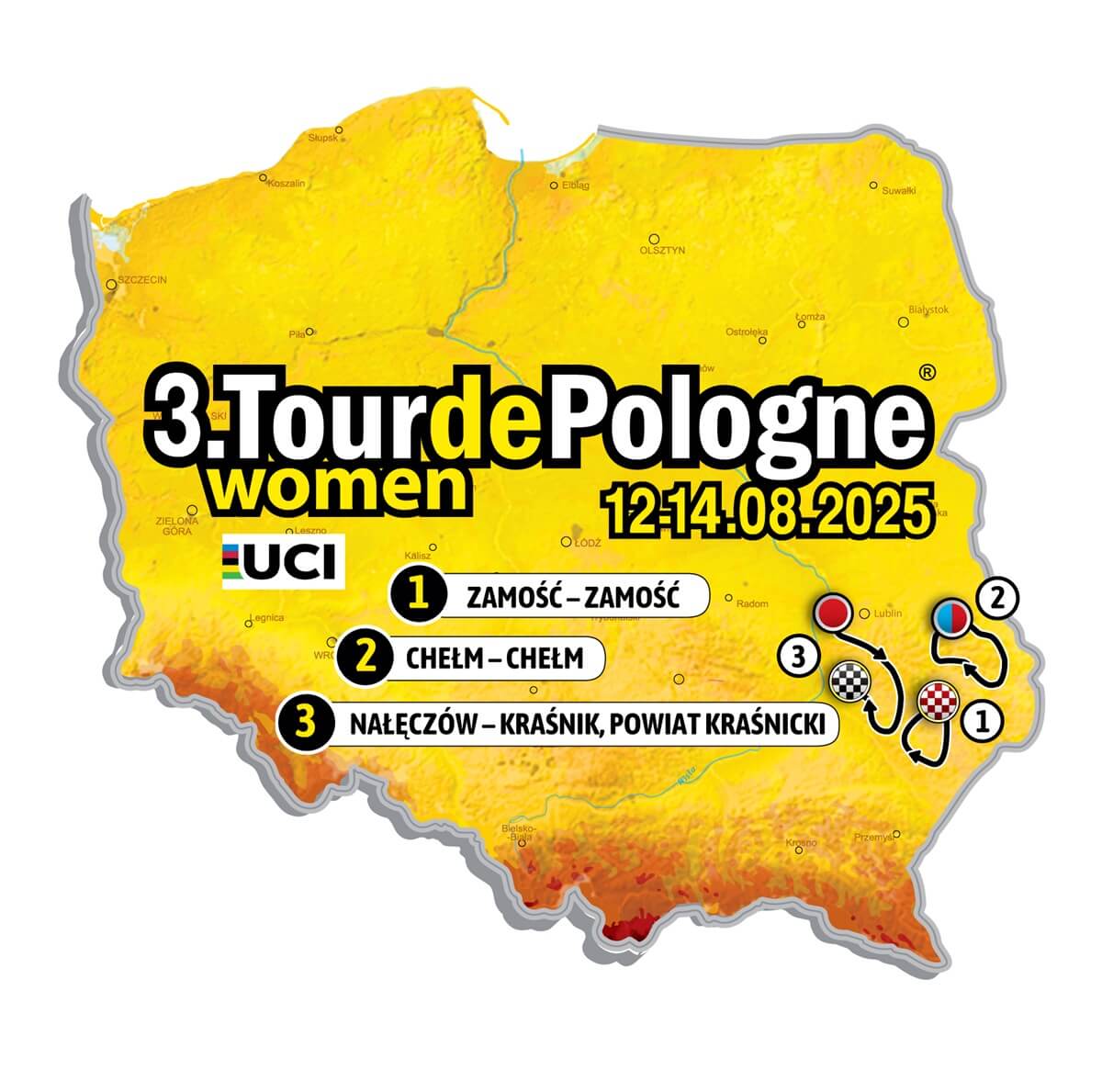 Tour de Pologne Women 2025 wraca na Lubelszczyznę! Trzy etapy, górki, bruk i kobiecy peleton światowej klasy 3 3. Tour de Pologne Women trasa na Lubelszczyźnie