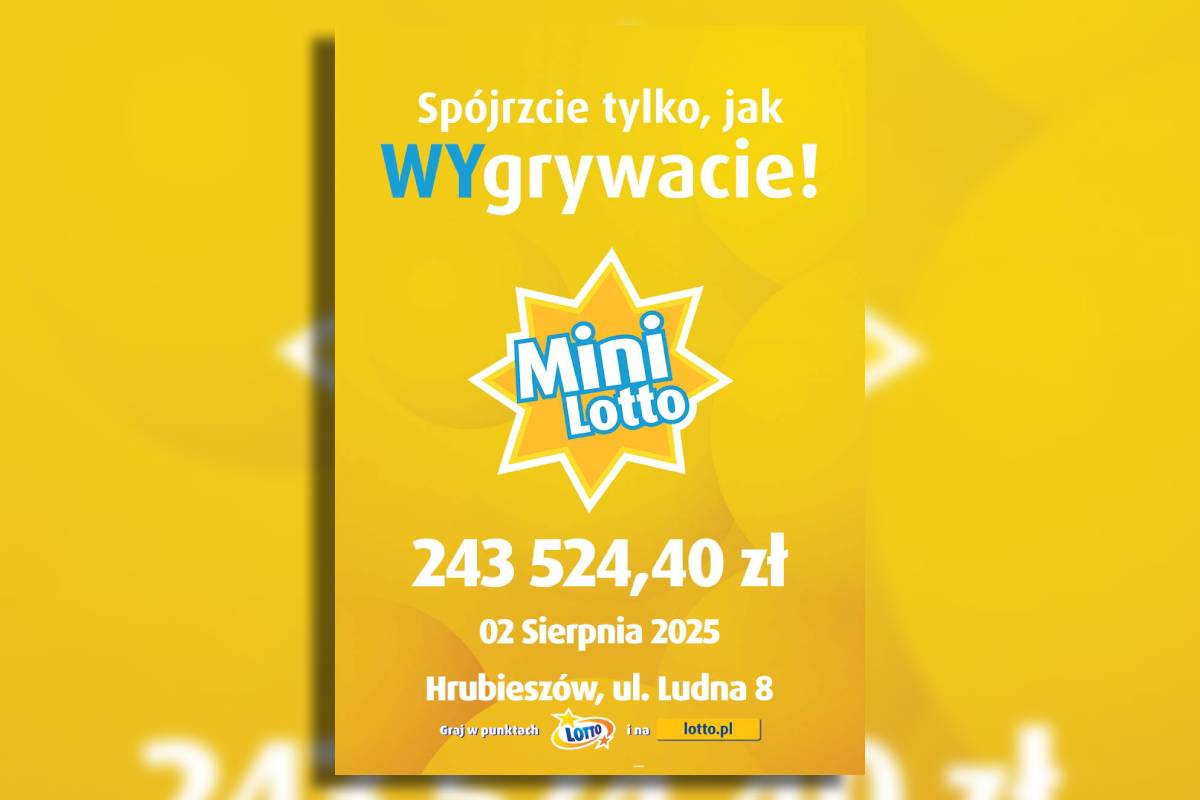 Lubelskie rozdaje szczęście! Dwie wysokie wygrane w Mini Lotto w jeden weekend 1 Wygrana Mini Lotto w Hrubieszowie