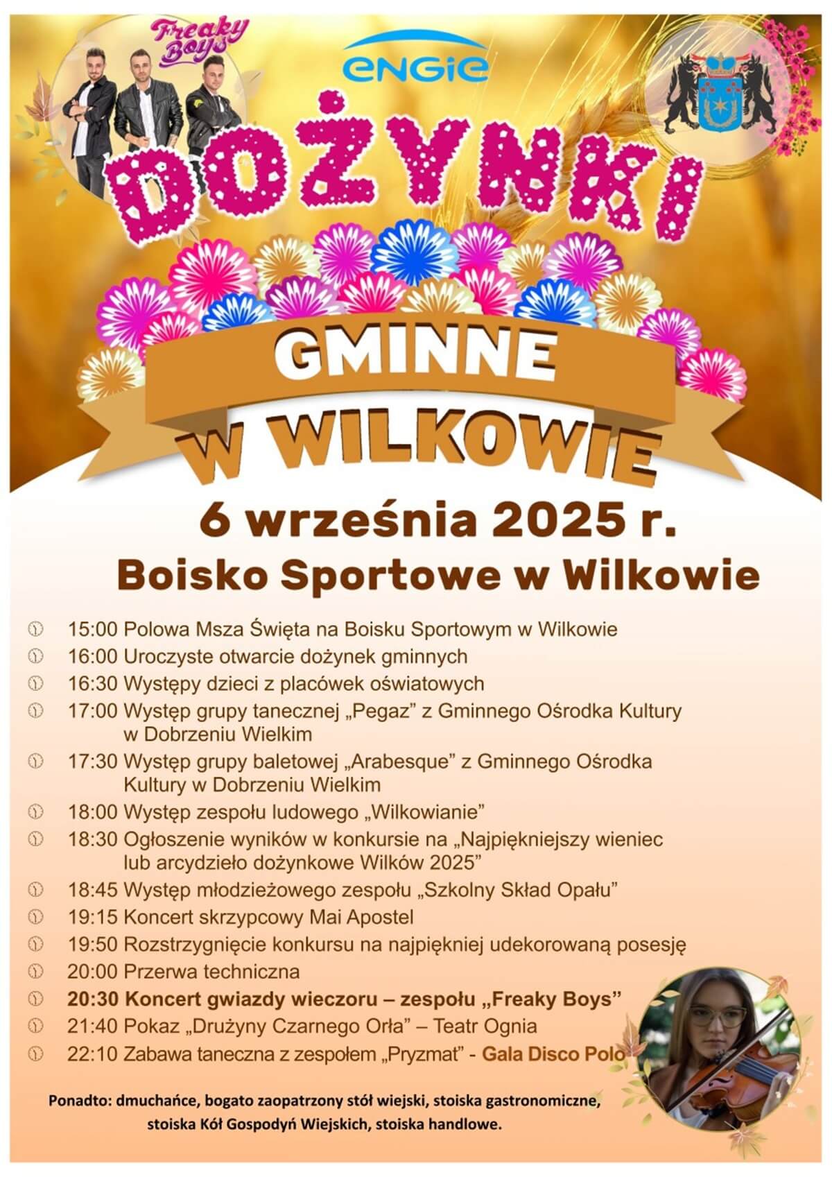 Dożynki 7 września 2025 w woj. lubelskim. Wystąpią: Boys, Brathanki, Sławomir, MIG, Piękni i Młodzi Dawid Narożny 16 Dożynki w Wilkowie