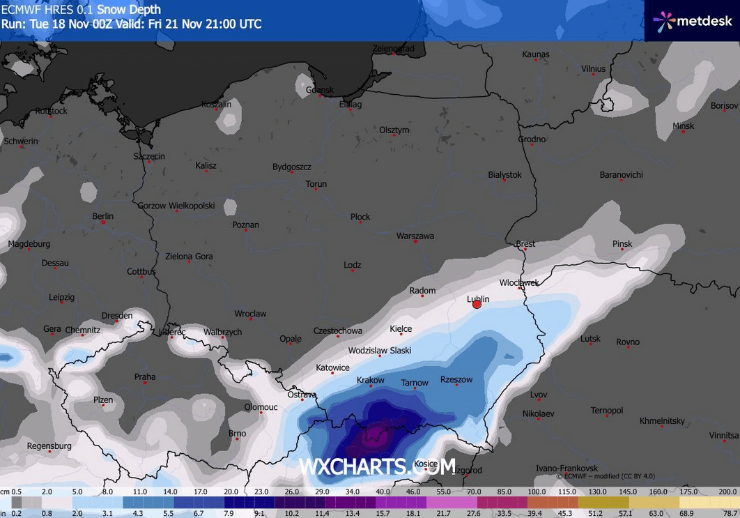 Pilne ostrzeżenie pogodowe: Nadchodzi zimowy atak! Śnieg i mróz uderzą w woj. lubelskie