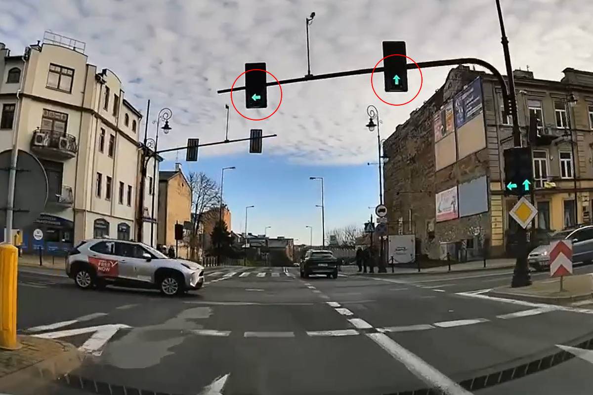 Kierowca Free Now przejechał na czerwonym w centrum Lublina! O włos od zderzenia na ruchliwym skrzyżowaniu [WIDEO]