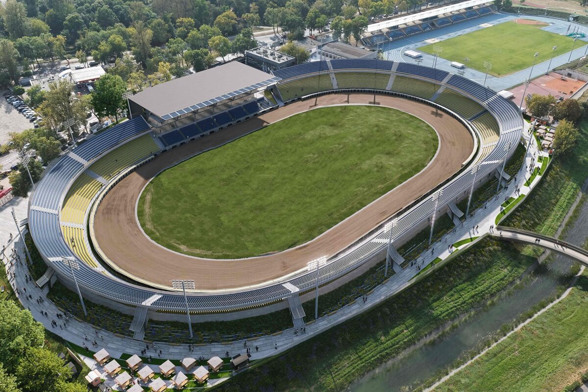Ruszyły przygotowania do modernizacji stadionu żużlowego w Lublinie. Powstanie nowoczesny, zadaszony obiekt dla 20 tysięcy widzów 3 Wizualizacja podglądowa stadionu żużlowego w Lublinie