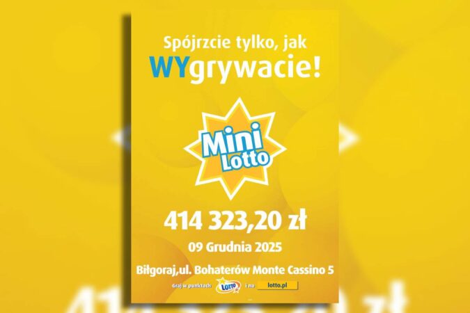 Wygrana w Mini Lotto Bilgoraj 9.12.2025 745c0fb612de