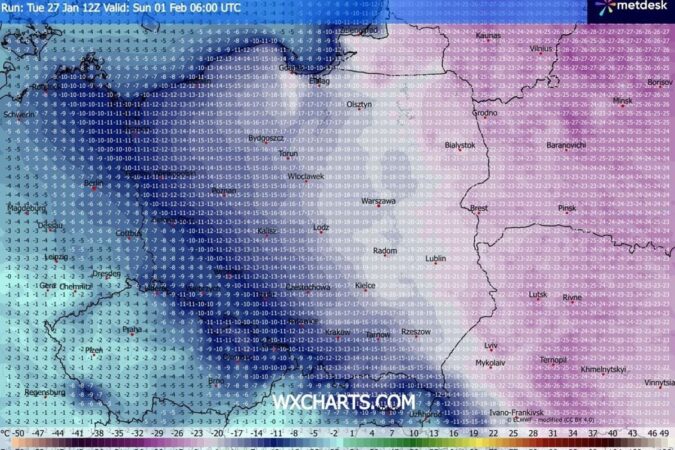 prognozowana temperatura w niedziele 1 lutego 2026 51983b16696f