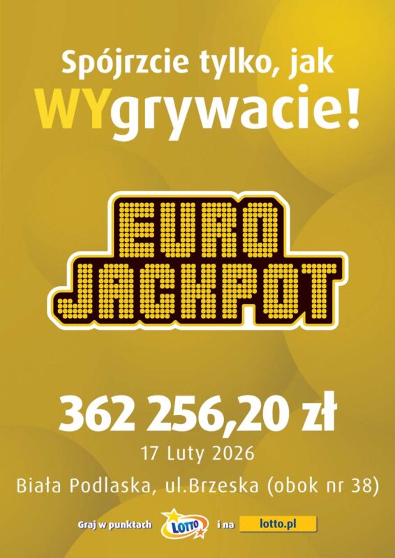 Wygrana w Eurojackpot  Biała Podlaska 17 lutego 2026