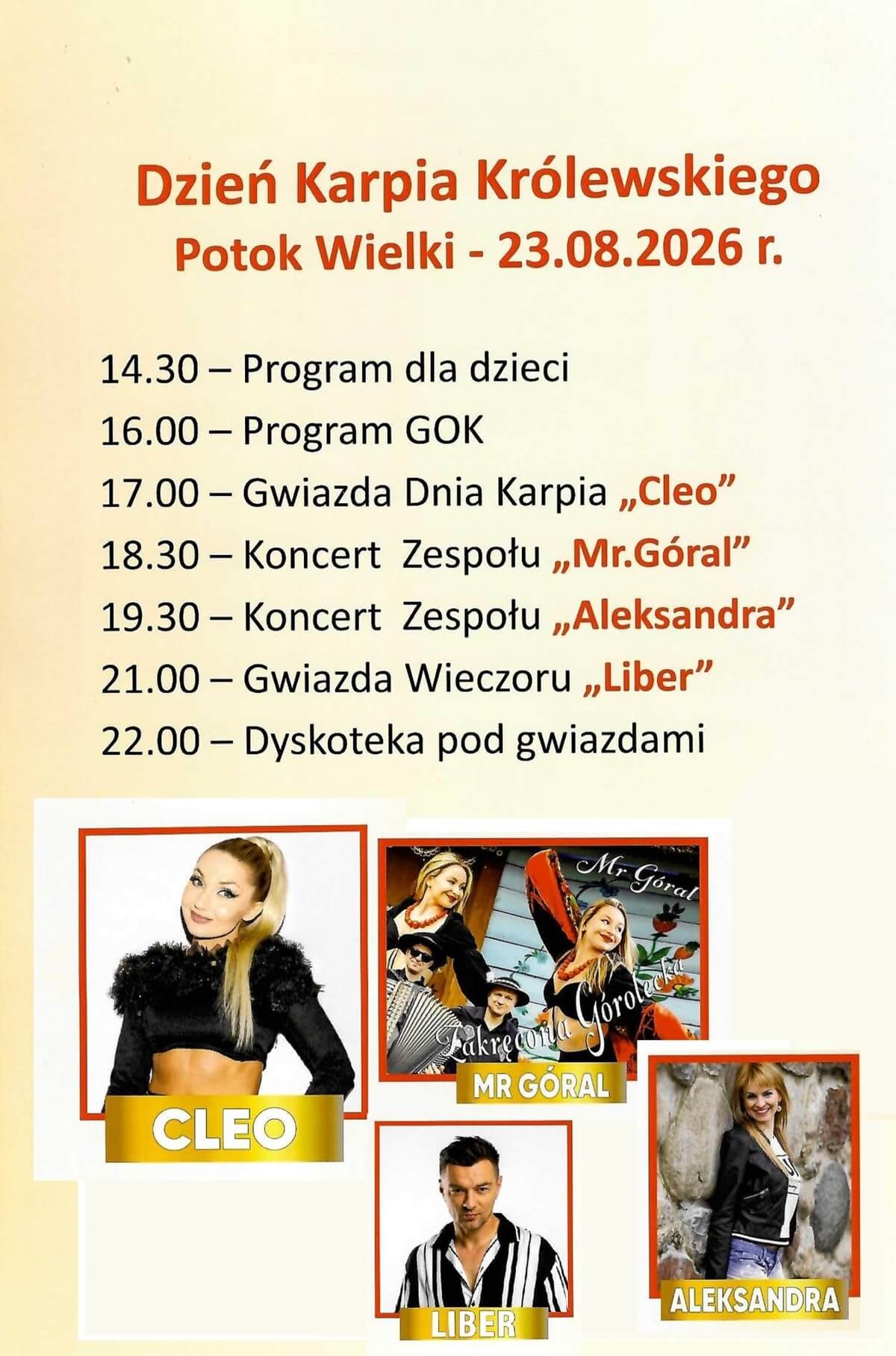 Dzień Karpia Królewskiego 2026 z gwiazdami. Organizatorzy ujawnili program imprezy