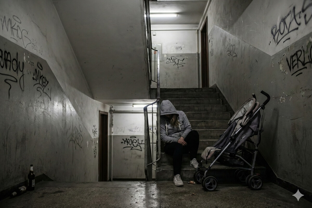 Chwiała się z wózkiem na schodach i ledwo stała na nogach. 34-letnia Ukrainka usłyszała zarzuty