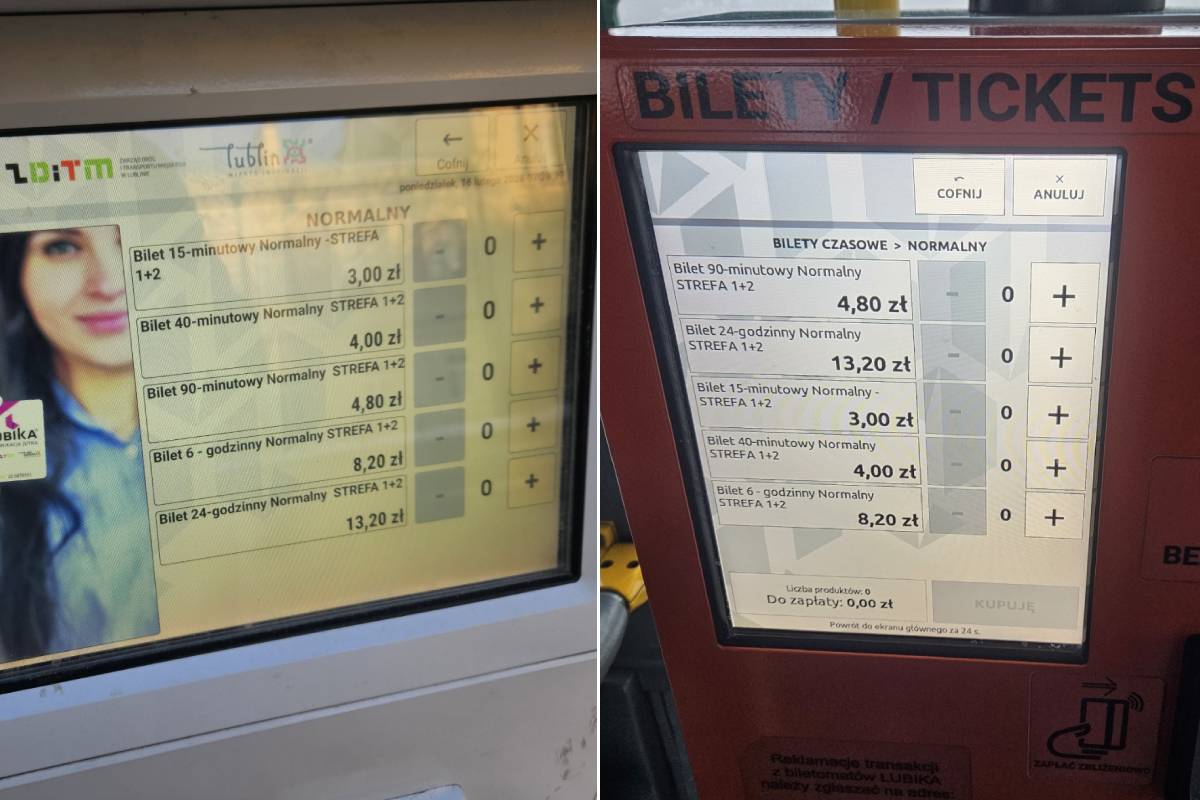 Chaos w pierwszy dzień podwyżki biletów komunikacji miejskiej w Lublinie. W biletomatach stare ceny
