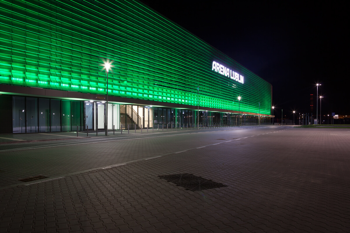 Motor Lublin Arena dziś w zielonym świetle. Wyjątkowa iluminacja z okazji Dnia Świętego Patryka