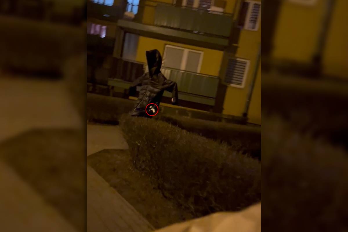 Nocna niespodzianka na Czubach. Tajemnicza „postać” z bronią przy bloku [NAGRANIE]