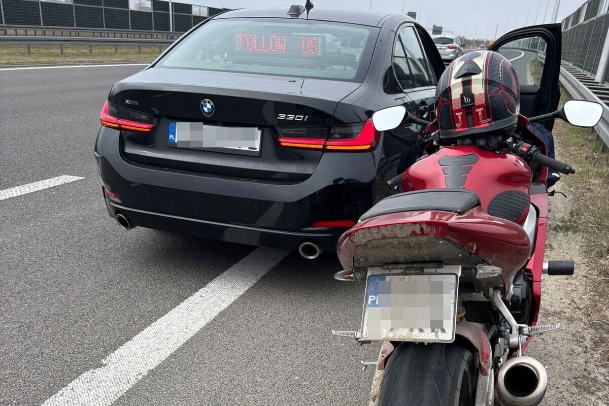 Pędził 142 km/h i nie miał prawa jazdy! Motocyklista zatrzymany na ekspresówce koło Lublina