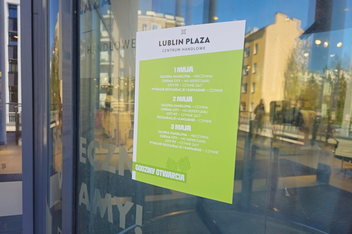 Godziny otwarcia galerii handlowych w Lublinie na majówkę 2026: VIVO, Plaza, Felicity, Olimp, Skende