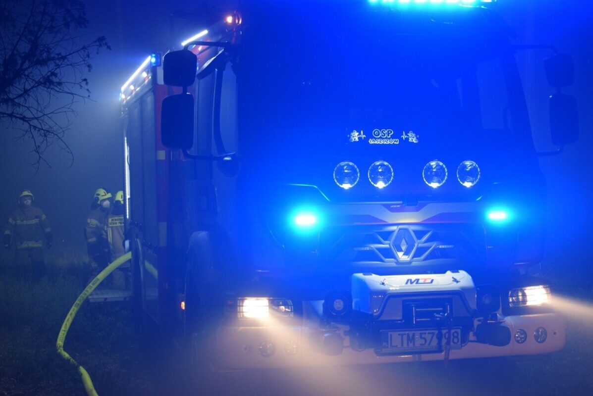 Nocna akcja gaśnicza lasów w powiecie biłgorajskim