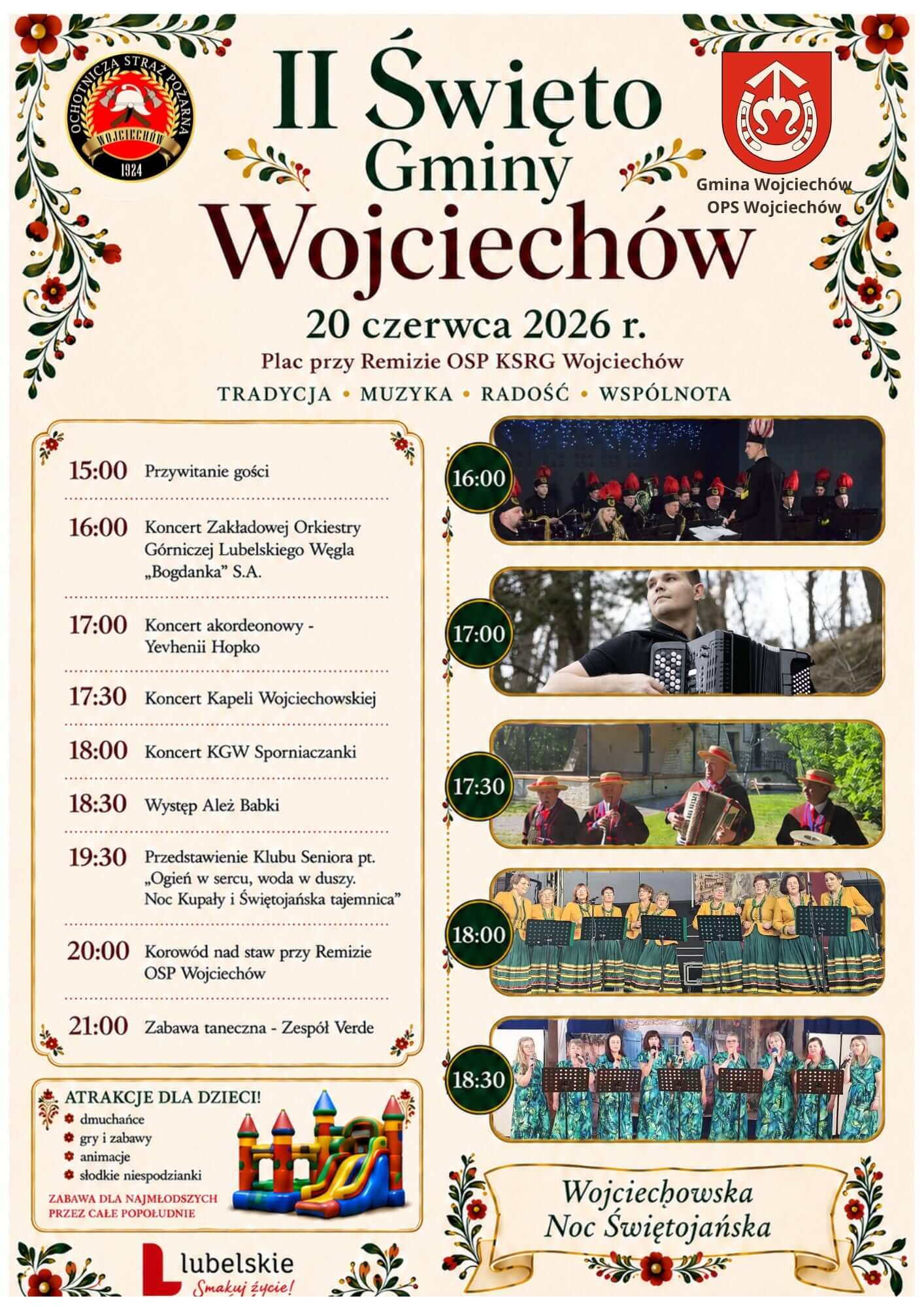 Imprezy w Lublinie i regionie w weekend 20-21 czerwca. Boys, Piękni i Młodzi, BRO, Łobuzy, Hyży 2 II Święto Gminy Wojciechów 2026