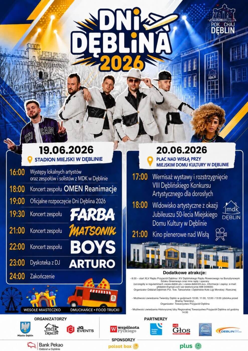 Imprezy w Lublinie i regionie w weekend 20-21 czerwca. Boys, Piękni i Młodzi, BRO, Łobuzy, Hyży 14 Dni Dęblina 2026