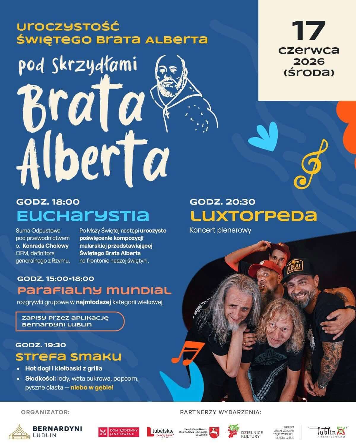 Koncert Luxtorpedy podczas uroczystości Świętego Brata Alberta