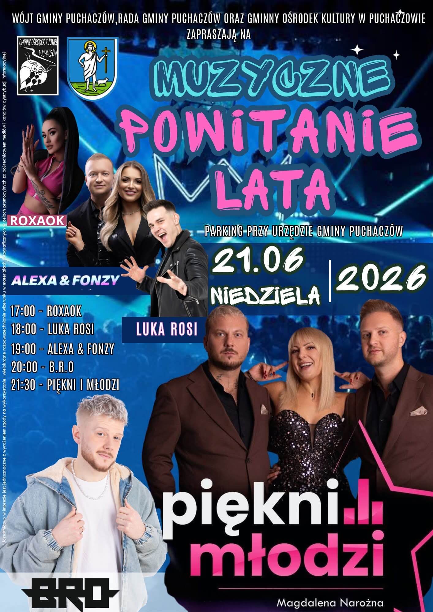 Imprezy w Lublinie i regionie w weekend 20-21 czerwca. Boys, Piękni i Młodzi, BRO, Łobuzy, Hyży 7 Muzyczne Powitanie Lata w Puchaczowie 2026