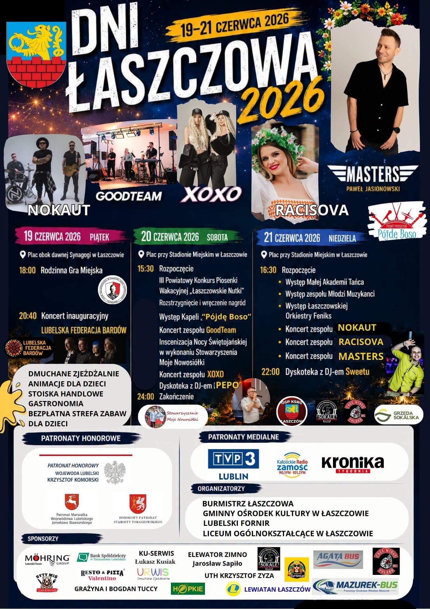 Imprezy w Lublinie i regionie w weekend 20-21 czerwca. Boys, Piękni i Młodzi, BRO, Łobuzy, Hyży 10 Dni Łaszczowa 2026