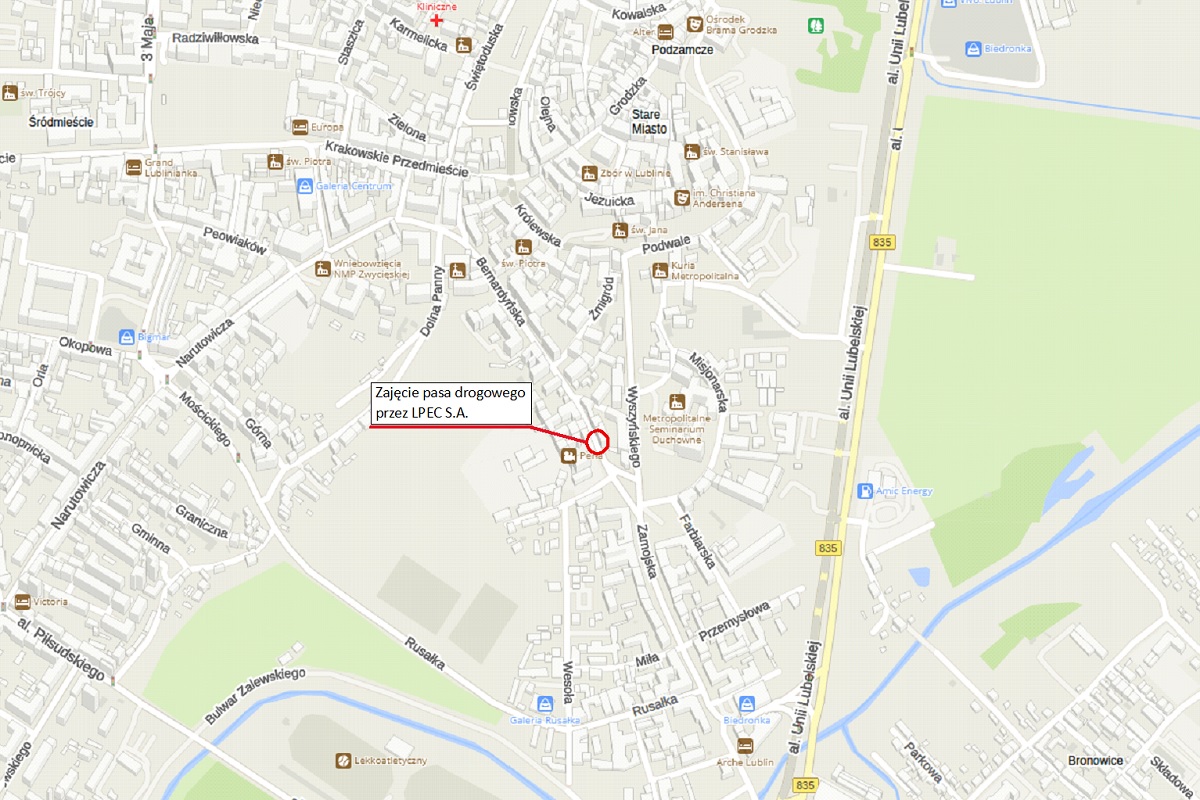 Mieszkańców czeka ciężki tydzień. Zamkną całkowicie ulicę Bernardyńską 2 Poglądowa mapka z zaznaczonym odcinkiem zamkniętej drogi