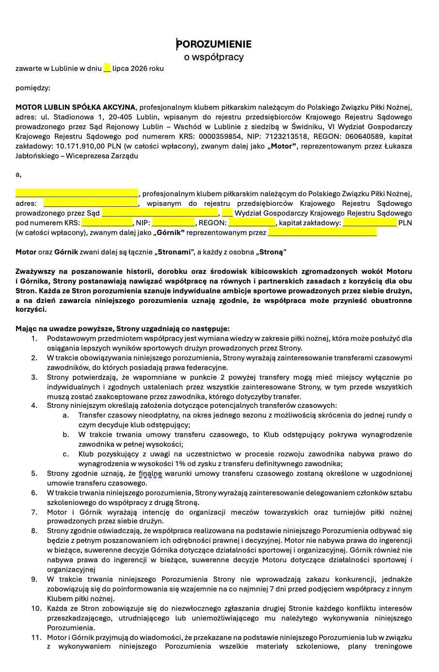 Motor Lublin bez rezerw i z planami na Górnika Łęczna. Klub z Łęcznej zaprzecza jakimkolwiek rozmowom o współpracy