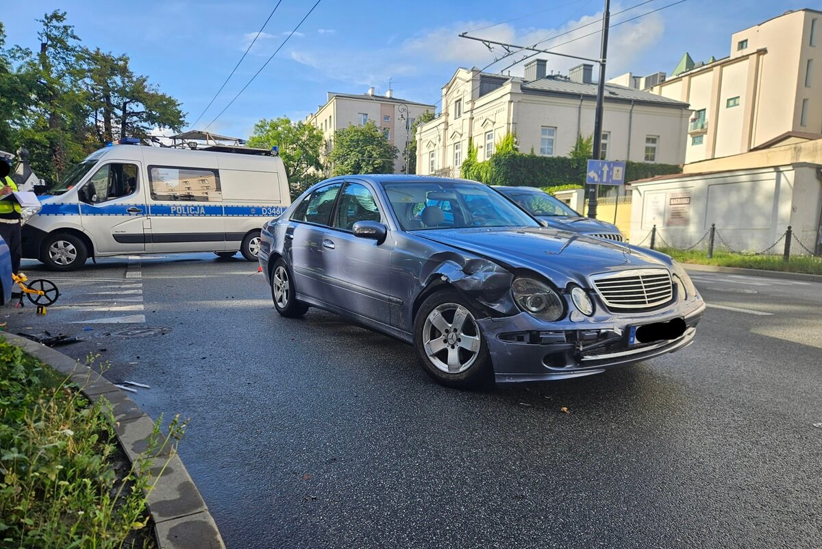 Zderzenie hyundaia z mercedesem na ul. Lipowej w Lublinie