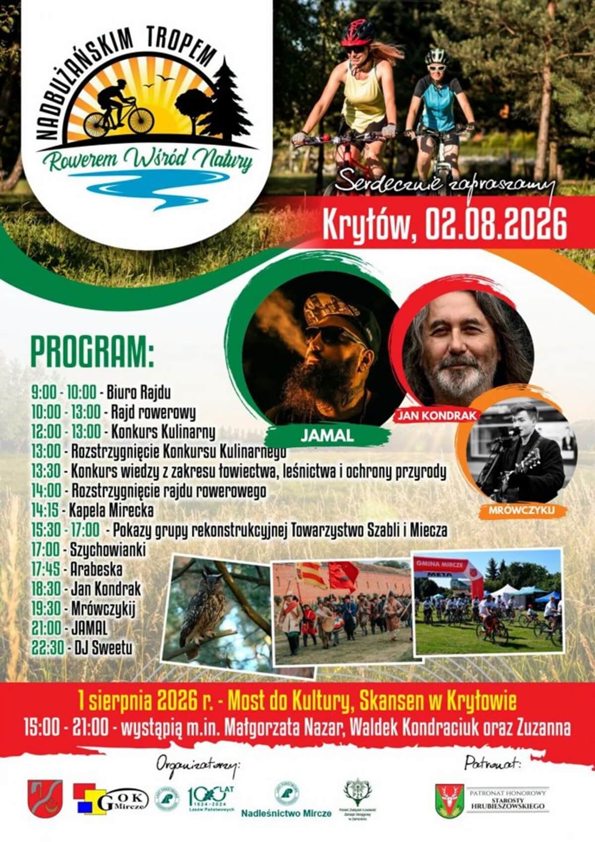 Imprezy w weekend 1-2 sierpnia w Lublinie i województwie lubelskim. Koncerty, jarmarki, wystawa koni, święto bobu 12 Nadbużańskim Tropem - Rowerem Wśród Natury 2026