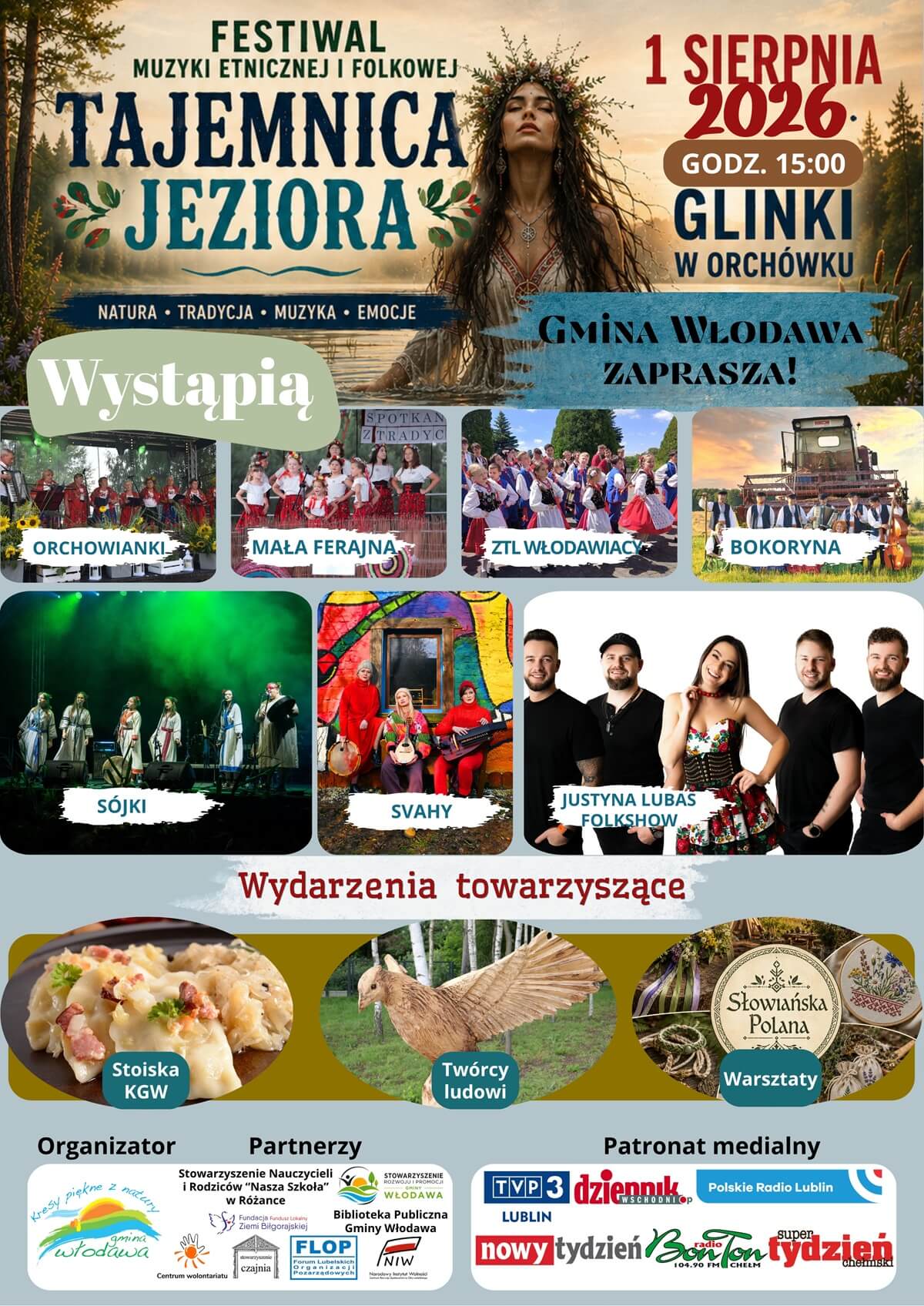 Imprezy w weekend 1-2 sierpnia w Lublinie i województwie lubelskim. Koncerty, jarmarki, wystawa koni, święto bobu 3 Festiwal Muzyki Etnicznej i Folkowej - Tajemnica Jeziora