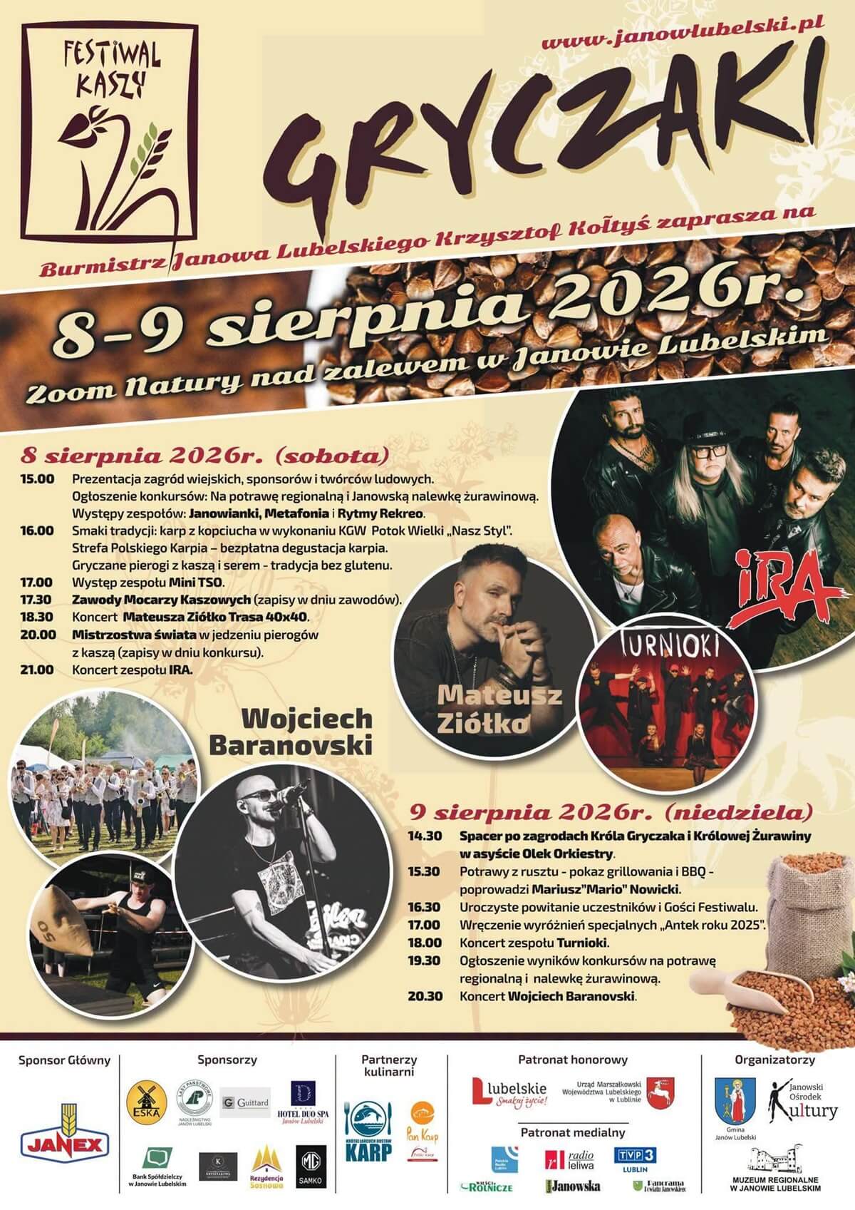 Festiwal Kaszy Gryczaki w Janowie Lubelskim 2026