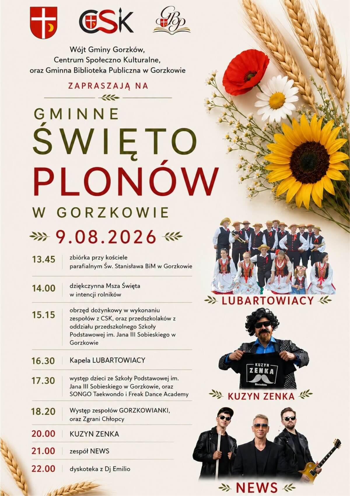 Gminne Święto Plonów w Gorzkowie 2026