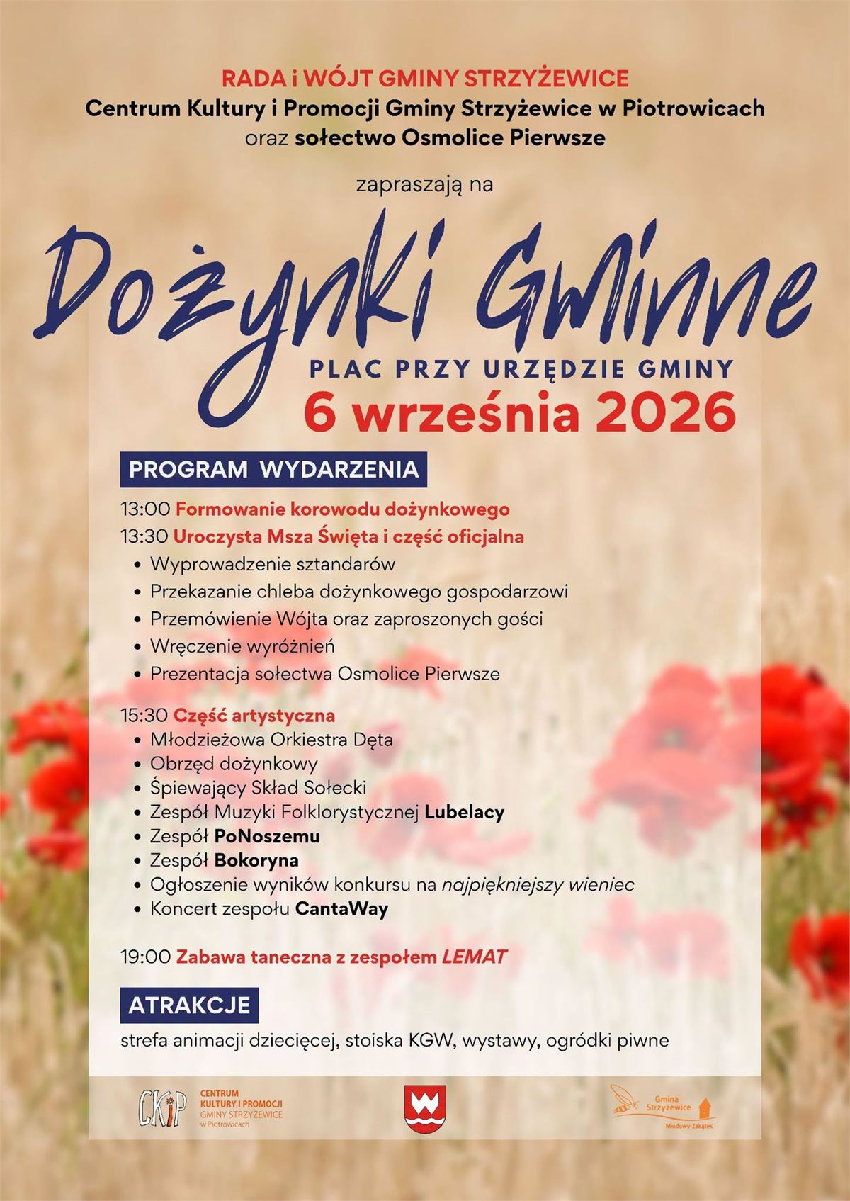 Dożynki i koncerty gwiazd w niedzielę, 6 września. Zenon Martyniuk, B.R.O, Czerwone Gitary, Defis 5 dozynki strzyzewice 2026 4c08f6fdb556