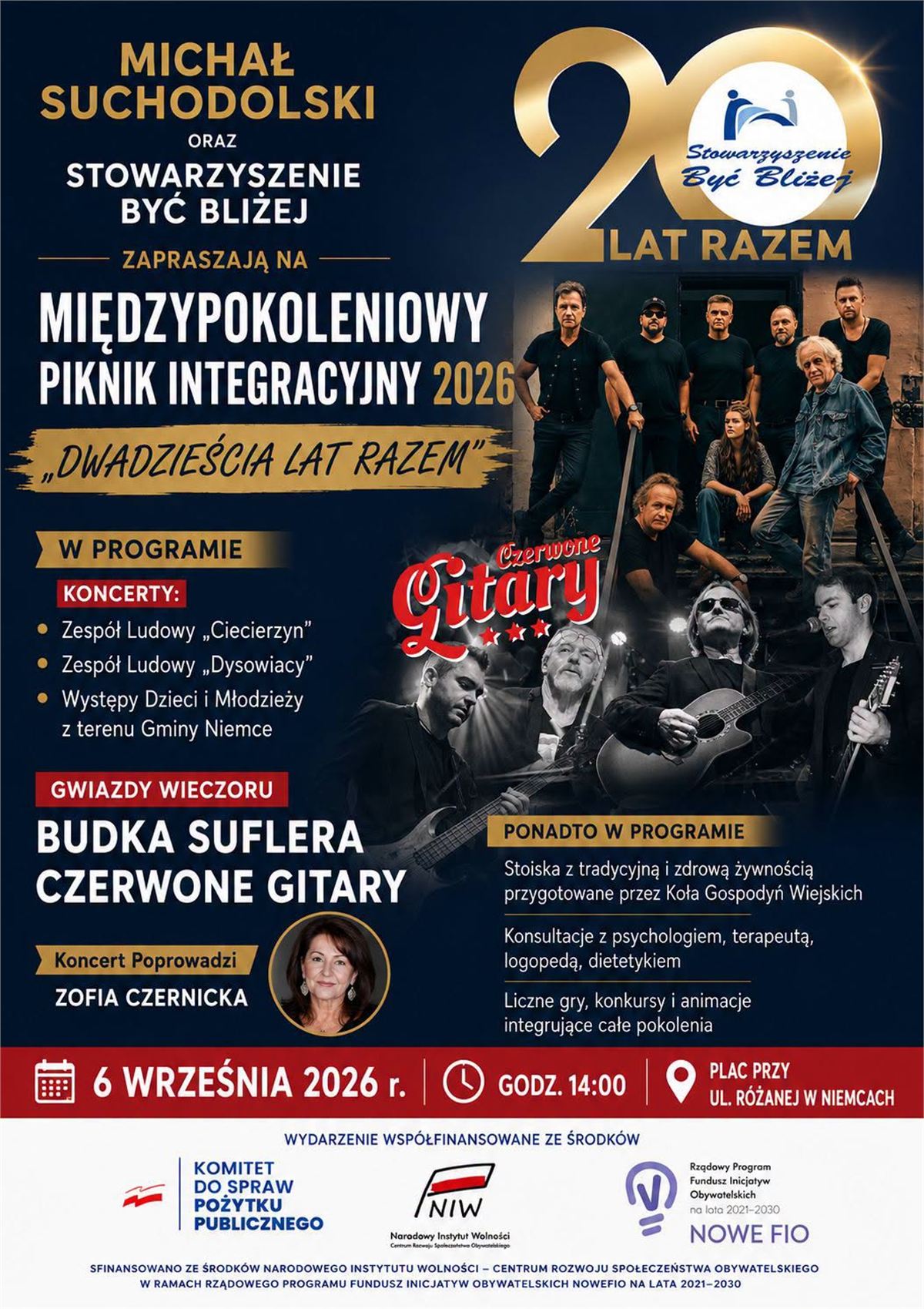 Dożynki i koncerty gwiazd w niedzielę, 6 września. Zenon Martyniuk, B.R.O, Czerwone Gitary, Defis 4 piknik integracyjny niemce 2026 f76c854061ed