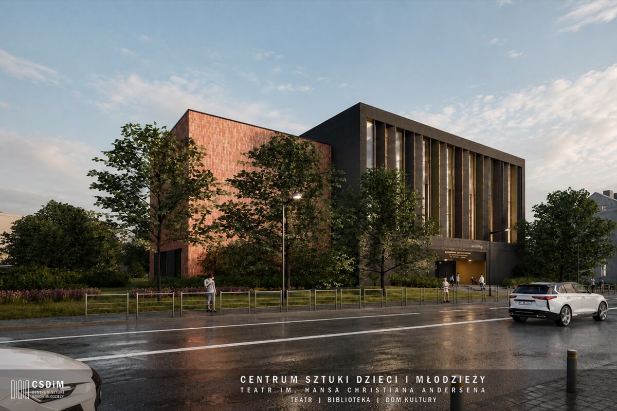 Ponad 31,7 mln zł z UE na Centrum Sztuki Dzieci i Młodzieży w Lublinie. Zaglądamy na budowę przy ul. Kunickiego 5 Centrum Sztuki Dzieci i Młodzieży przy ul. Kunickiego - wizualizacja