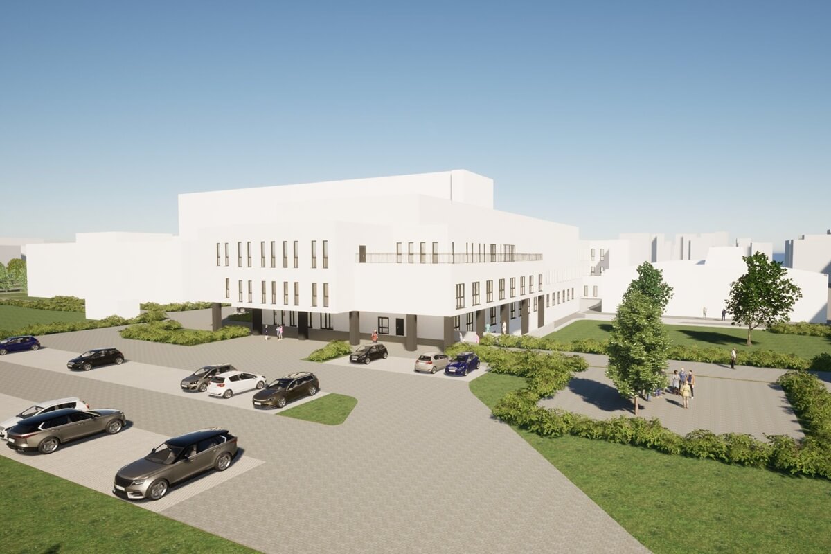 Wizualizacja Bloku "S" w Wojewódzkim Szpitalu Specjalistyczny przy al. Kraśnickiej w Lublinie